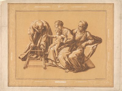 Madre, Bambino, vecchio con deambulatore per bambini su ruote da Elisha Kirkall