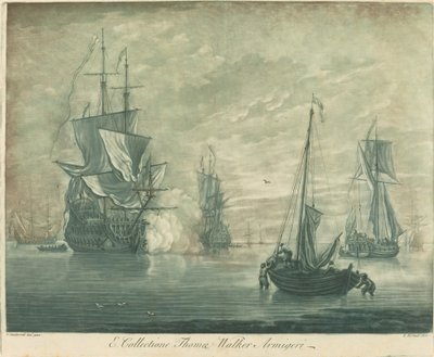 Scena di navigazione dalla collezione di Thomas Walker, 1720 da Elisha Kirkall