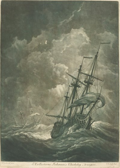 Scena di navigazione dalla collezione di John Chicheley da Elisha Kirkall after Willem van de Velde the Elder