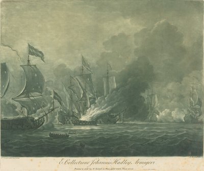 Scena di navigazione dalla collezione di John Hadley da Elisha Kirkall after Willem van de Velde the Younger