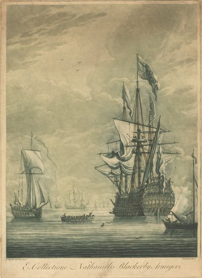 Scena di navigazione dalla collezione di Nathaniel Blackerby da Elisha Kirkall after Willem van de Velde the Younger