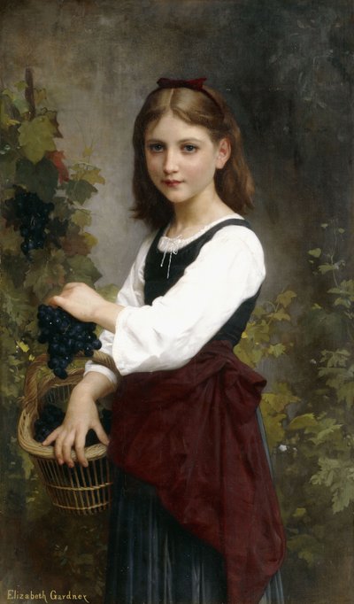 Una giovane ragazza con un cesto di uva da Elizabeth Jane Gardner Bouguereau