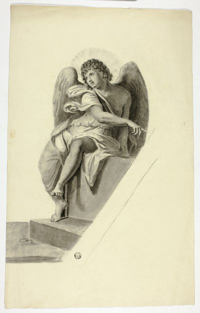 Angelo seduto presso la tomba da Elizabeth Murray