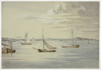 Vista di Inchkeith e delle isole del Firth of Forth da Granton da Elizabeth Murray