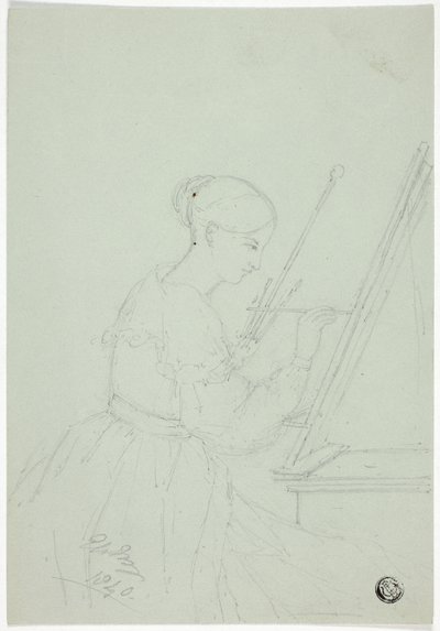 Giovane donna che dipinge (possibilmente un autoritratto) da Elizabeth Murray