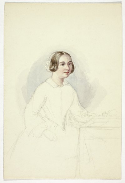 Giovane donna alla scrivania da Elizabeth Murray