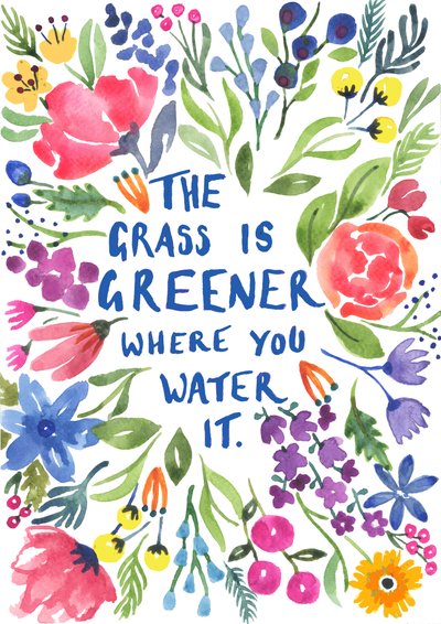 Greener Grass, 2018 (acquerello) da Elizabeth Rider