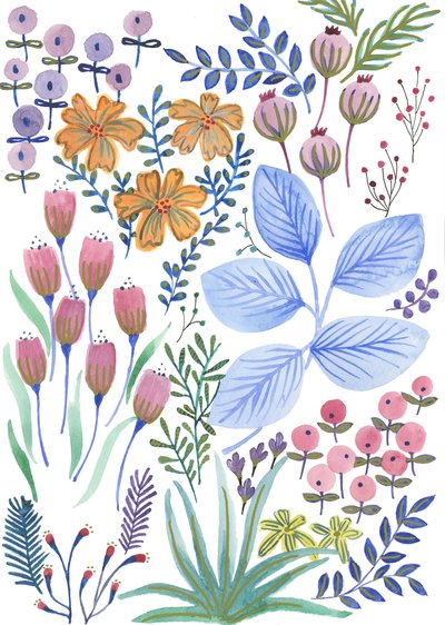 Fiori di primavera, 2017 (acquerello) da Elizabeth Rider