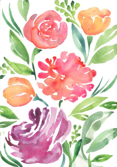 Fiori di campo, 2018 (acquerello) da Elizabeth Rider
