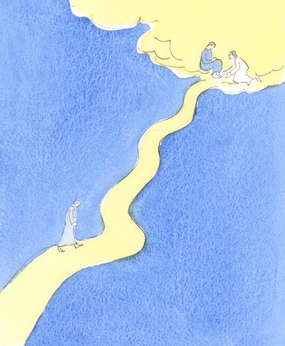 Una persona che, per amore di Dio, ama e serve il prossimo, cammina su una strada difficile verso il Cielo, con salite ripide da Elizabeth Wang
