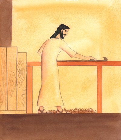 Una persona che lavora adempiendo ai suoi doveri ordinari per amore di Dio è molto bella, agli occhi di Dio, 2005 (acquerello su carta) da Elizabeth Wang