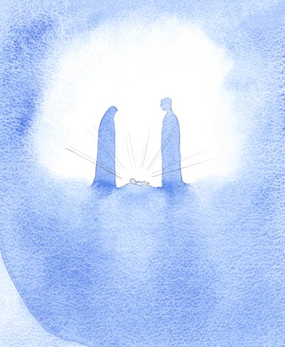 Alla vista del bambino miracoloso (la cui Madre stava davanti a Lui in santità ancora verginale) San Giuseppe fu potentemente ricompensato per la sua fede, 2001 da Elizabeth Wang