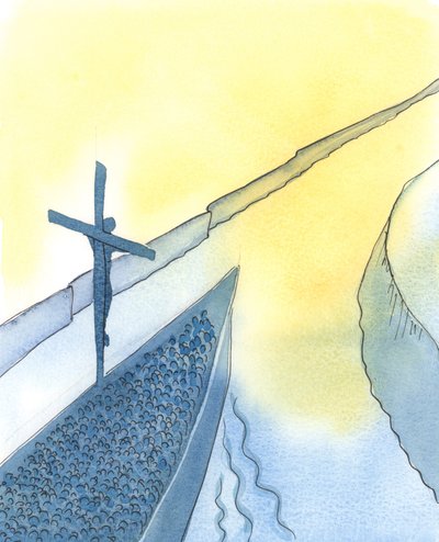 Per il potere del Sacrificio di Cristo, durante la Santa Messa, Cristo penetra il cielo e ci avvicina tutti al Padre - proprio come quando una grande nave entra in un estuario per portare a casa il suo prezioso carico da Elizabeth Wang