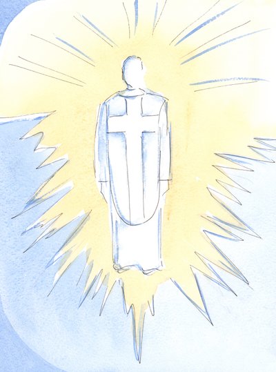 Cristo - quasi insopportabilmente abbagliante, regale e potente - ora regna in cielo, vero uomo e vero Dio, nostro Sommo Sacerdote da Elizabeth Wang
