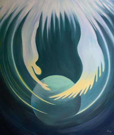 Cristo e lo Spirito Santo sono come due braccia del Padre che abbracciano la Terra da Elizabeth Wang
