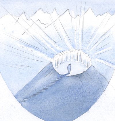 Cristo portò la mia anima in cima a una montagna e alla Sua Santa Compagnia; quanti compromessi e fallimenti (ho imparato) avevano allungato il mio viaggio, 2001 da Elizabeth Wang