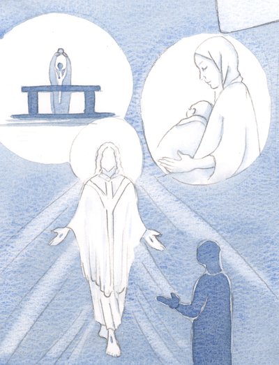 Cristo spiegò un giorno che è a causa della nostra debolezza che Egli viene da noi da Elizabeth Wang