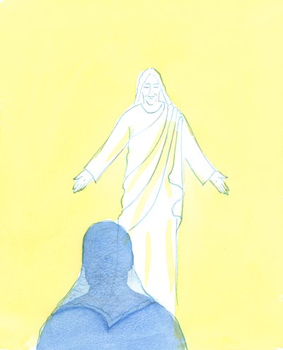Cristo mi guardava con immenso amore e tenerezza, mentre esprimevo il mio pentimento e amore, 2003 da Elizabeth Wang