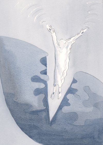 Cristo salta amorevolmente nelle oscure profondità del nostro cuore. da Elizabeth Wang