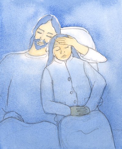 Cristo ama accogliere i suoi amici nella Santa Comunione da Elizabeth Wang