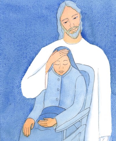 Cristo offre conforto a tutti; ma se rifiutiamo di avvicinarci a Lui non possiamo ricevere il suo aiuto, 2004 da Elizabeth Wang