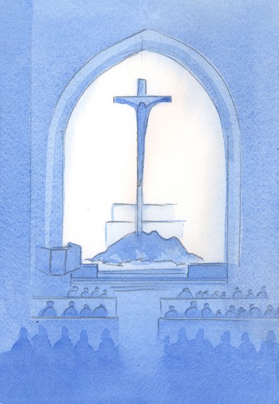 Cristo offre dal nostro santuario lo stesso Sacrificio che offrì dalla croce: un