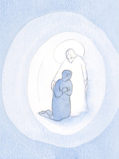 Cristo, che una volta ha sofferto, conforta coloro che sopportano difficoltà per amor suo da Elizabeth Wang
