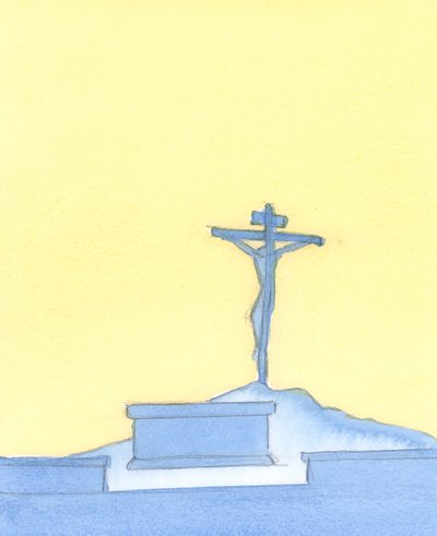 Il Preziosissimo Sangue di Cristo una volta versato dal Suo Corpo sulla Croce; e quel Sacrificio è ripresentato nella Messa oggi, in modo sacramentale, mentre preghiamo per il perdono dei nostri peccati, 2004 da Elizabeth Wang