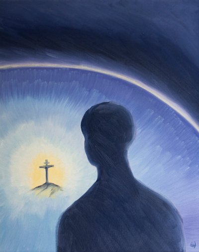 Dio guarda con amore e ammirazione mentre Cristo soffriva volontariamente per realizzare il Suo piano di salvare i peccatori da Elizabeth Wang