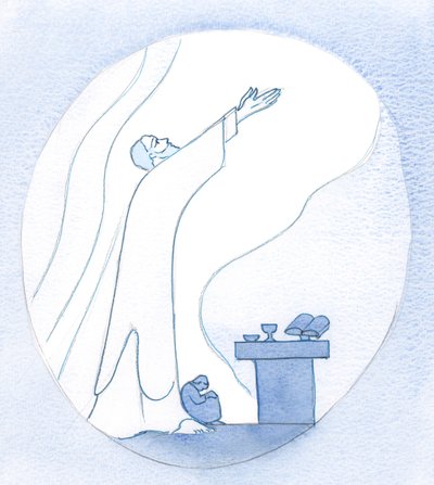 Mi mostrò un posto ai Suoi piedi, in spirito, dove potevo rannicchiarmi - per così dire - mentre pregava per tutti coloro che sono troppo stanchi per parlare da Elizabeth Wang