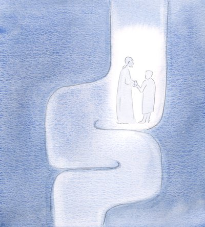 Ho visto che Cristo mi tiene durante i miei viaggi, mentre ci muoviamo verso il Padre, come se viaggiassimo attraverso tunnel tortuosi da Elizabeth Wang
