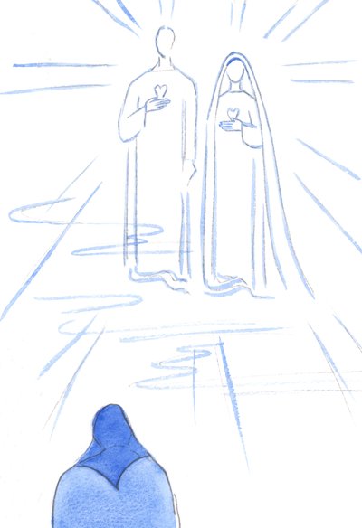 Mi sono stati mostrati i Due Cuori: di Cristo senza peccato e della Sua Madre Immacolata, nella Luce Radiante del Paradiso, 2002 da Elizabeth Wang