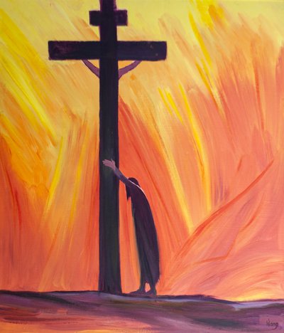 Se le nostre sofferenze rendono difficile pregare, possiamo semplicemente appoggiarci alla Croce, vicino a Cristo, riposando in Lui, e sopportare pazientemente le nostre difficoltà da Elizabeth Wang