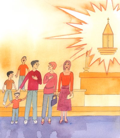 In chiesa, siamo sulla soglia del Cielo, alla Presenza di Cristo nostro Dio da Elizabeth Wang