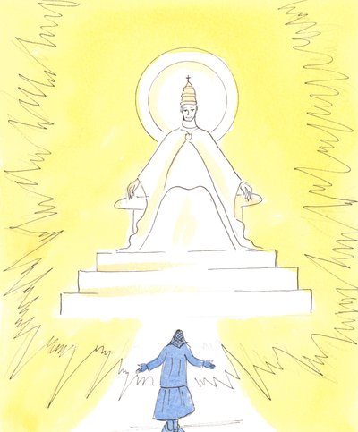 Con la fede possiamo vedere una luce ardente, in alto nella chiesa sopra il santuario da Elizabeth Wang
