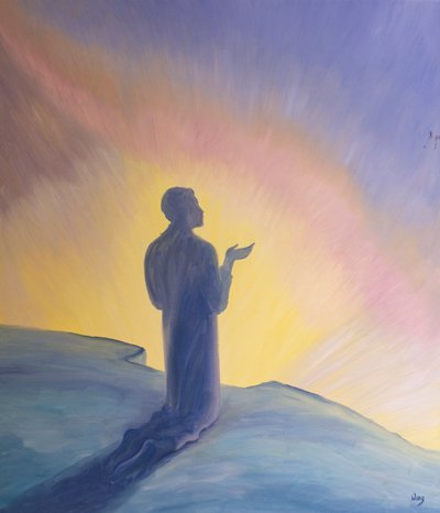 Nella sua vita sulla terra Gesù pregava il Padre con lode e ringraziamento, 2001 da Elizabeth Wang