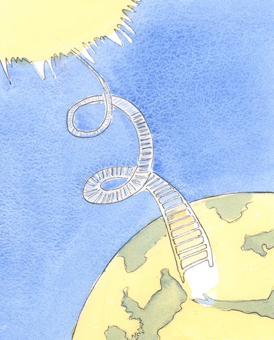 È come se si estendesse una lunga scala a spirale dal cielo alla terra da Elizabeth Wang