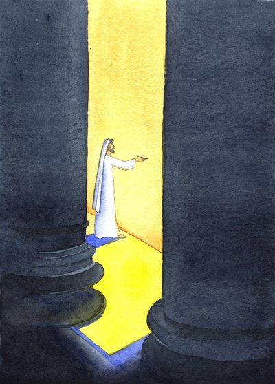 Gesù Cristo predicava nel Tempio, e le folle pendevano dalle sue parole, 2001 da Elizabeth Wang