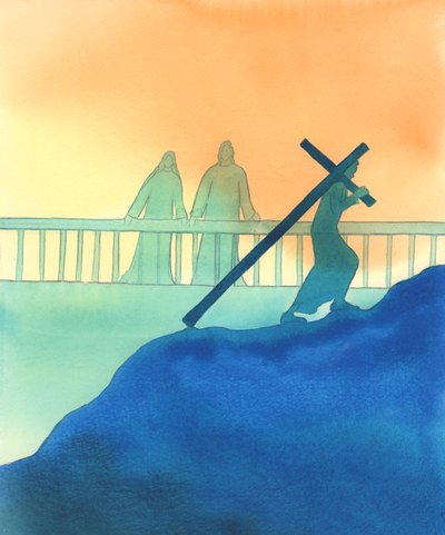Gesù e Maria ci guardano con tenerezza mentre seguiamo la nostra Via Crucis da Elizabeth Wang