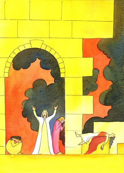 Molti anni prima della nascita di Cristo, Gerusalemme fu invasa e il santo Tempio profanato e distrutto, con orrore del popolo da Elizabeth Wang