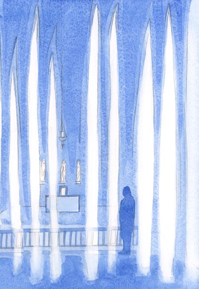 Chi va a pregare davanti a Cristo nel Santissimo Sacramento si pone tra gli Angeli che stanno in adorazione silenziosa da Elizabeth Wang