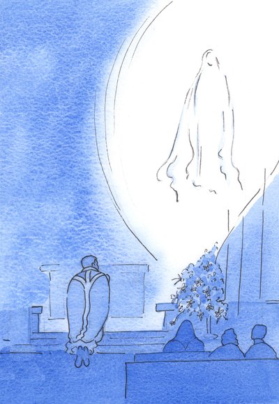 La Nostra Beata Signora apparve in una Luce Radiante, vicino a noi, deliziandosi nella nostra devozione mentre tutti pregavamo il rosario, a maggio da Elizabeth Wang