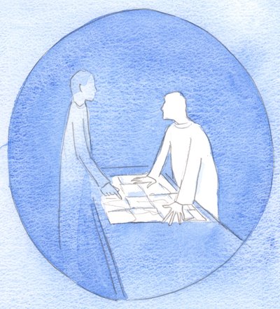 Alcuni, che sono riluttanti a seguire Cristo, indicano la mappa della vita, chiedendo che Cristo li guidi solo su terreni facili da Elizabeth Wang