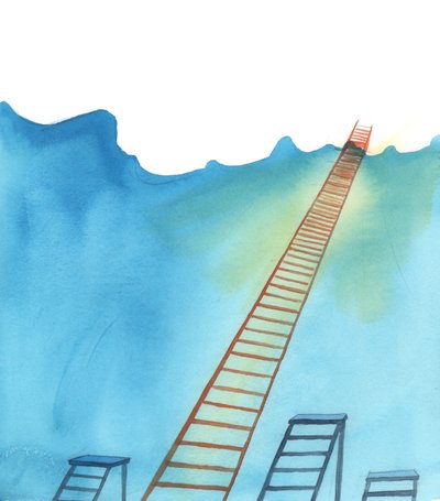 La via cristiana è come una scala per il cielo, 2005 (acquerello su carta) da Elizabeth Wang