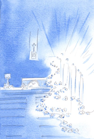 I Santi Angeli erano presenti: e decoravano la Chiesa con ghirlande, mostrando la gioia del Cielo per un