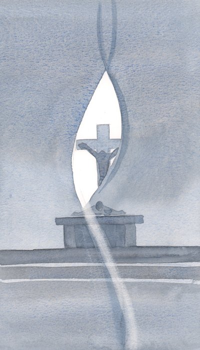 Lo Spirito Santo trafigge il velo alla Santa Messa e ci rivela il mistero delle sofferenze di Cristo. da Elizabeth Wang
