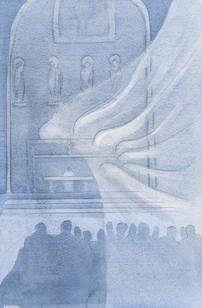 Gli angeli adorano Cristo nella Santa Eucaristia da Elizabeth Wang