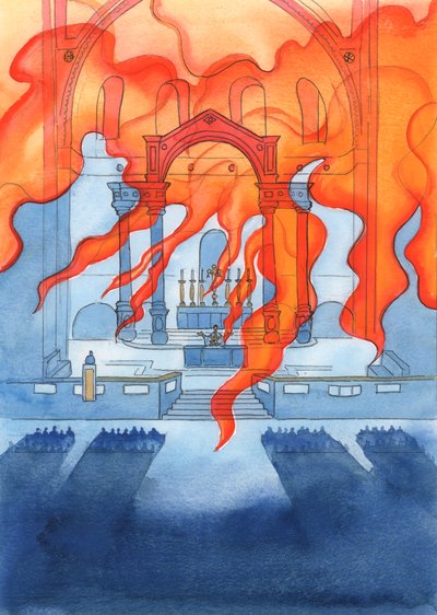 La chiesa o la Cattedrale in cui pregano i cattolici è nelle cure di Dio, 2003 da Elizabeth Wang