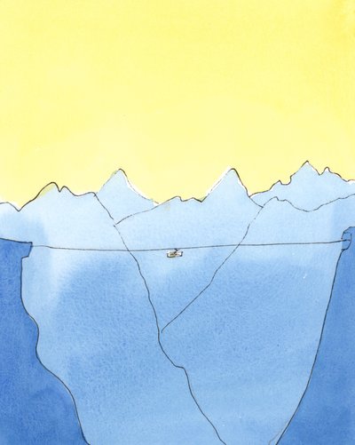 Il viaggio dalla vita alla morte è come essere su una funivia tra due montagne. da Elizabeth Wang