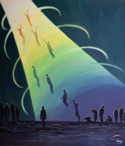 Le anime del Purgatorio sono attratte nella beatitudine di Dio non appena possono sopportare la luminosità della sua gloria, 2001 da Elizabeth Wang